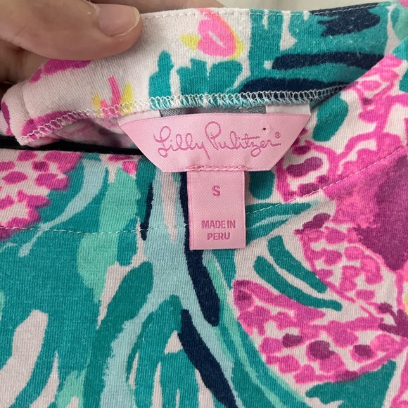 Lilly Pulitzer Tropical Aqua Pink Bell Sleeve Long Sleeve Shirt - Picture 4 of 4